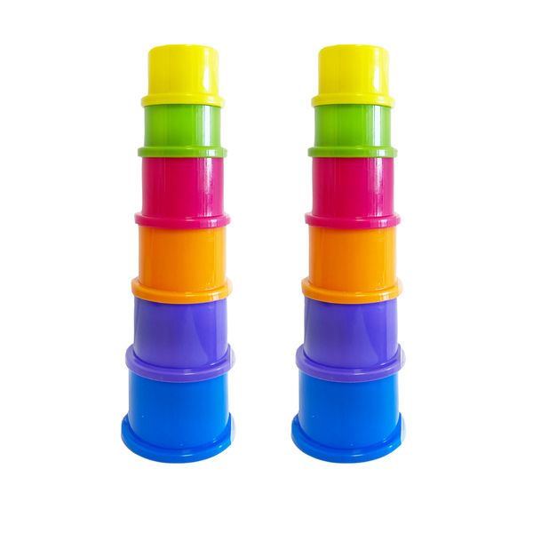 Colourful Baby Stacking Cups - Set of 2