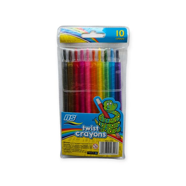 NS RETRACTABLE TWIST CRAYONS 10's - Wallet