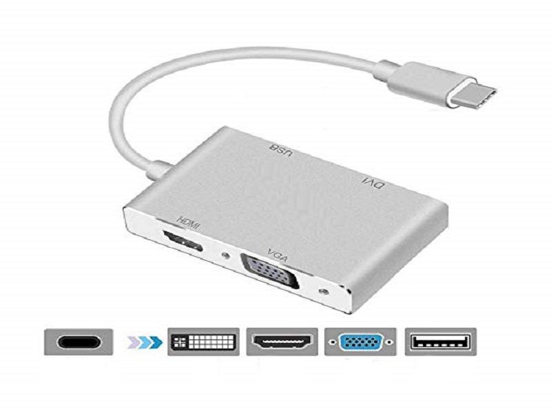 USB 3.1 Type-C Hub to HDMI DVI 4k VGA USB Adaptor Converter