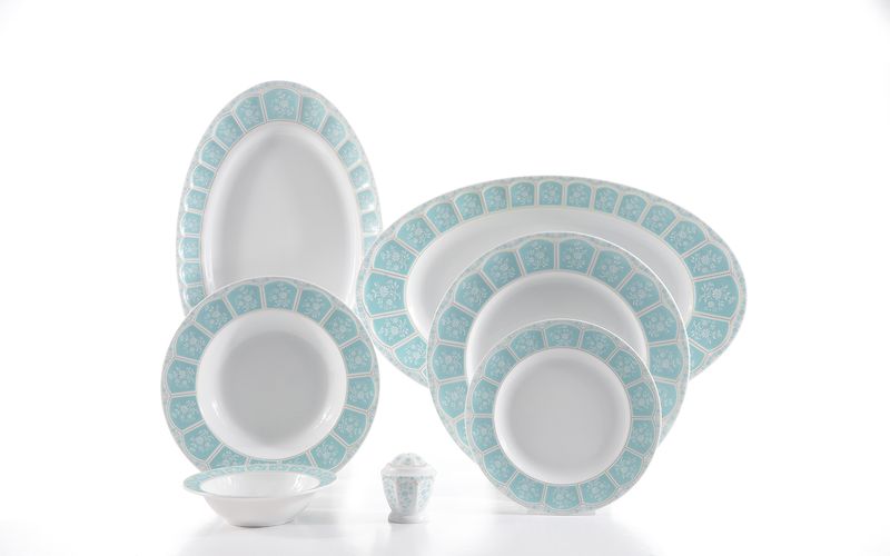 Zarin Home Porcelain – Artemis Turquoise – Neo Classic Series - 29 Piece