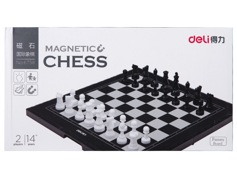 DELI Magnetic Foldable Chess Board &amp; Pieces Set - 6758