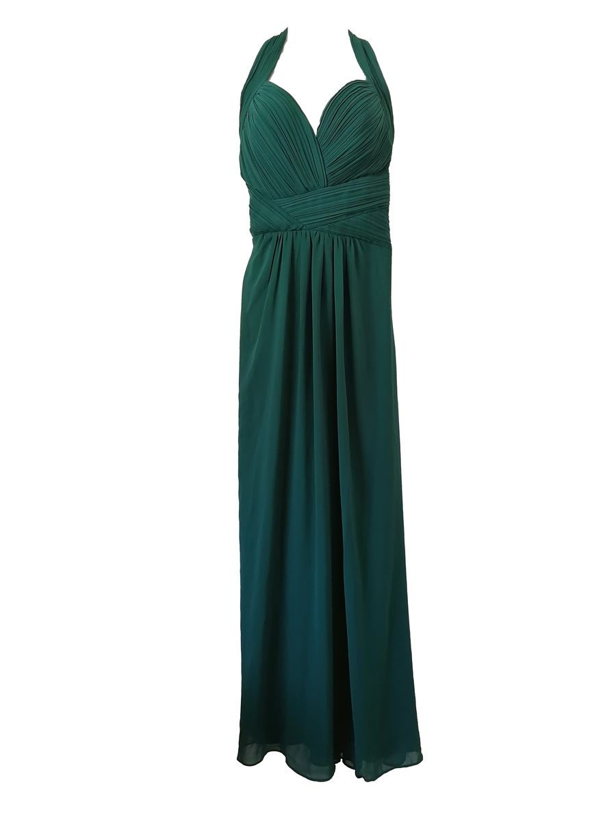 Cassie Dee Emerald Green Chiffon Gathered Halter Maxi Dress | Buy ...