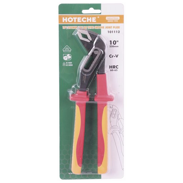 Hoteche - VDE D4 Type Groove Joint Water Pump Pliers - 250mm - 1000V