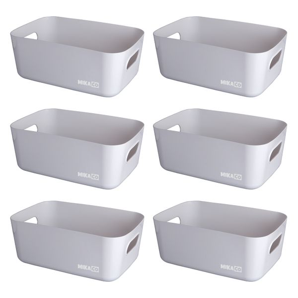 Home Desktop Organizer Storage Box 6-Piece Set - Plastic - 6L