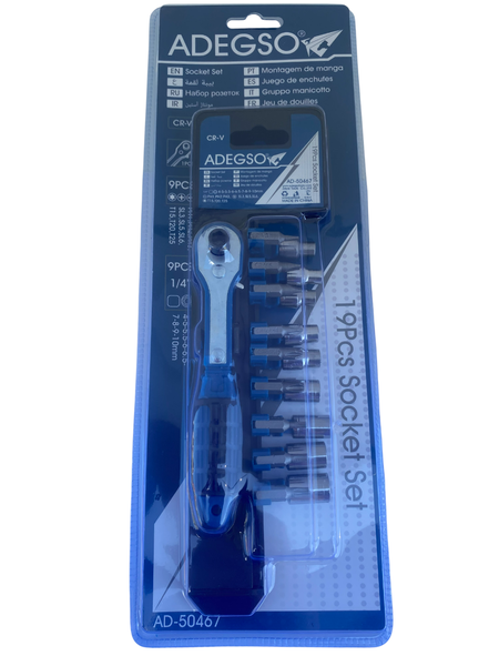 Adegso- Socket Set- 19 Piece CRV