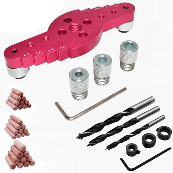 Portable 6/8/10mm Self Centering Vertical Pocket Hole Jig for Straight Hole