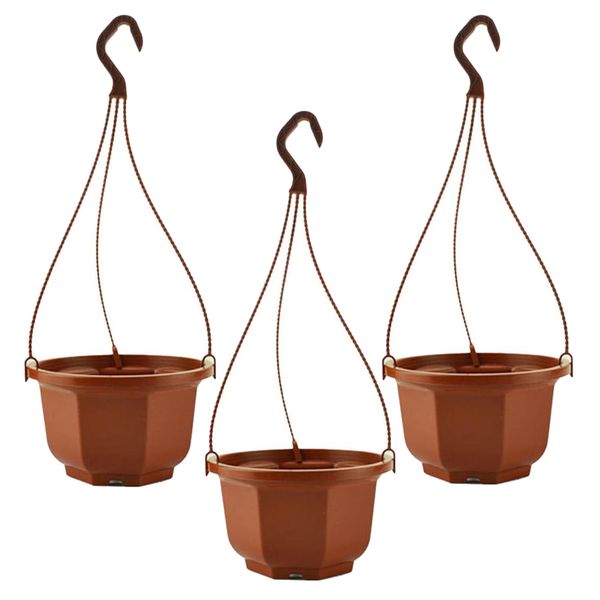 Garden Decor Hanging Macrame Balcony Plant Pot Set of 3 (17cm)