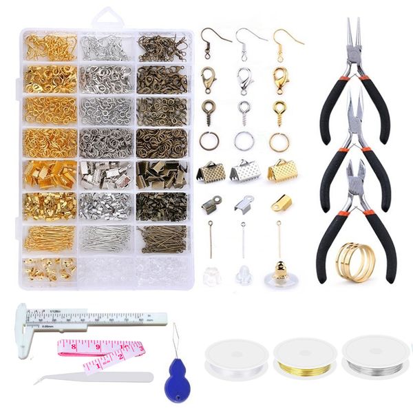 1321PCS Jewelry Making Repair Finding Kits DIY Craft Cord Ends With Tools