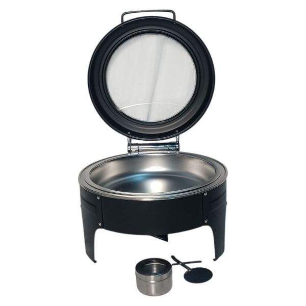 Round Chafing Dish - G2 Black with Glass Lid