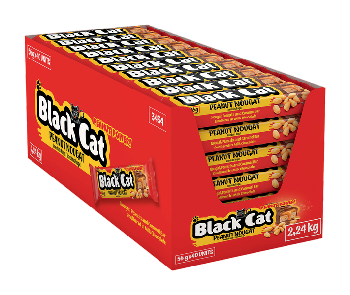 Black Cat Chocolate Bar Peanut Caramel 56g x 40