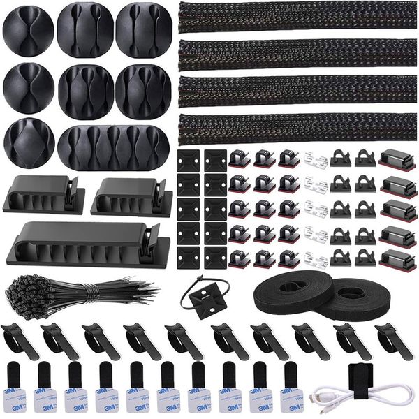 192-Piece Multi-Purpose Cable Management Kit, Wire and Cable Organizer
