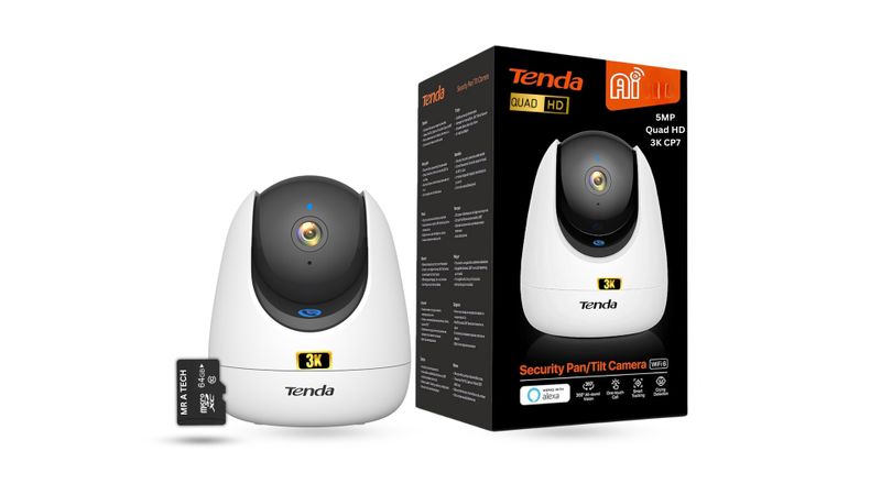 Tenda CP7 3K Ai 5MP Security Camera Home,Shop,Office,classrooms +64GB Card
