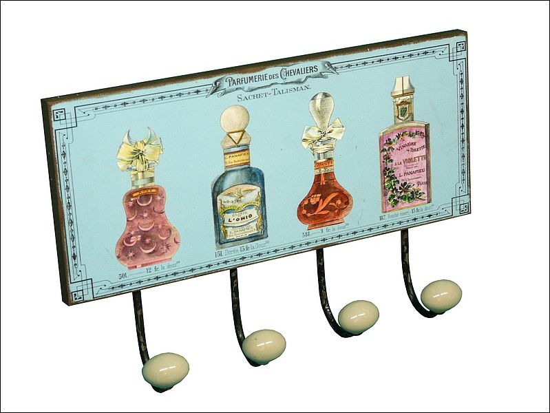 Baytiques - 4 Hook Perfume Bottles Blue