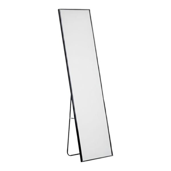 Mirror Long 146x36x2cm Black Frame With Stand Freestanding