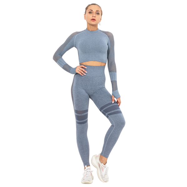 InstantFit, Pebble Grey Two Piece, Long Sleeve Compression Set