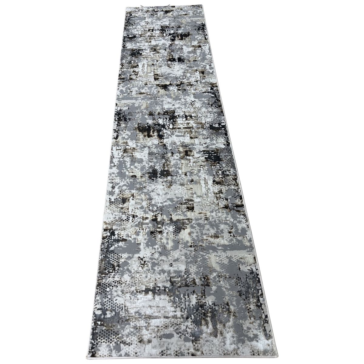 Modern Abstract Beige & Grey Rug/Runner 300 x 80 cm Shop Today. Get