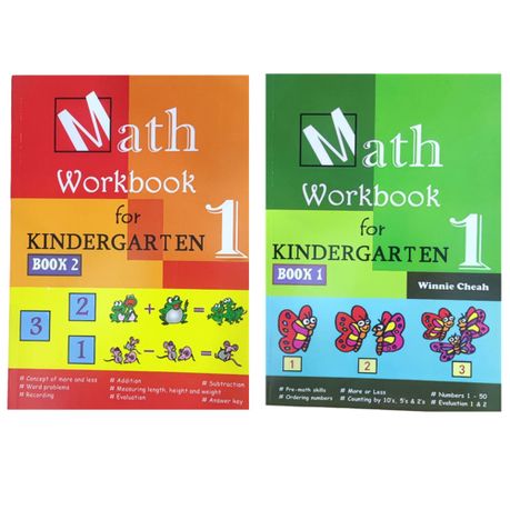 Children's Kid Math Activity Workbook for Kindergarden - Set of Two Image