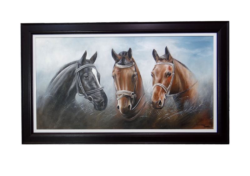 EHD - Framed Fine Art Painting - 3 Horses
