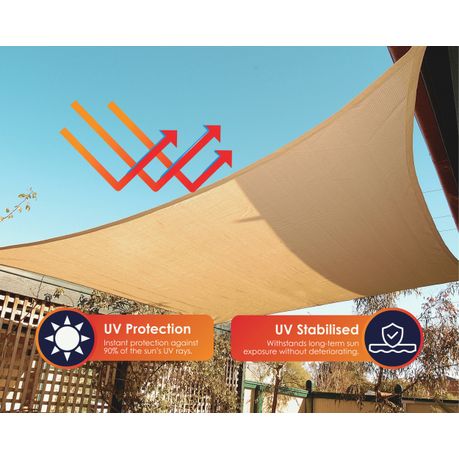 Kalahari Extreme Square Shade Sail 5.4×5.4m | Shop Today. Get it