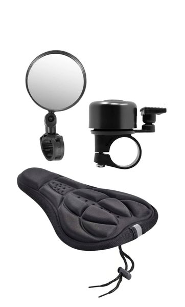 Breathable Bike Seat Cover &amp; Mini Ring Horn &amp; Bicycle Rearview Mirrow
