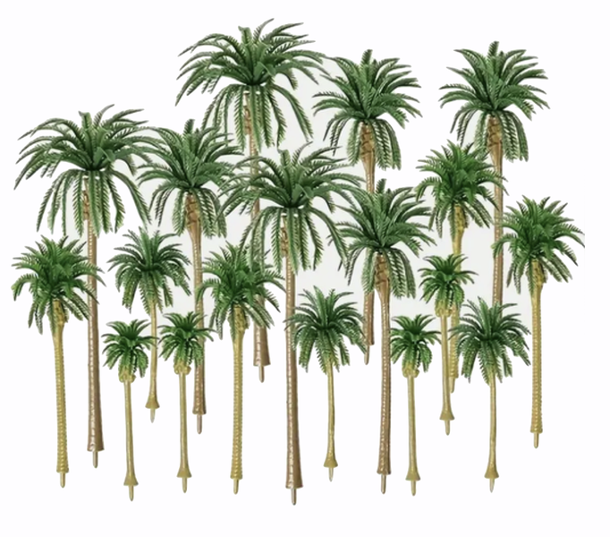 Craft Hobby Minitures Outdoor Landscape Decor Palm Trees 18Pcs