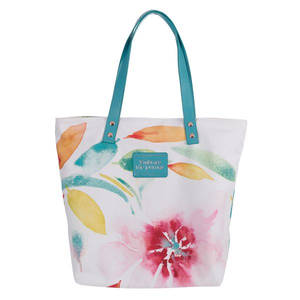 Canvas Tote Bag - Embrace the Journey, Pink Daisies