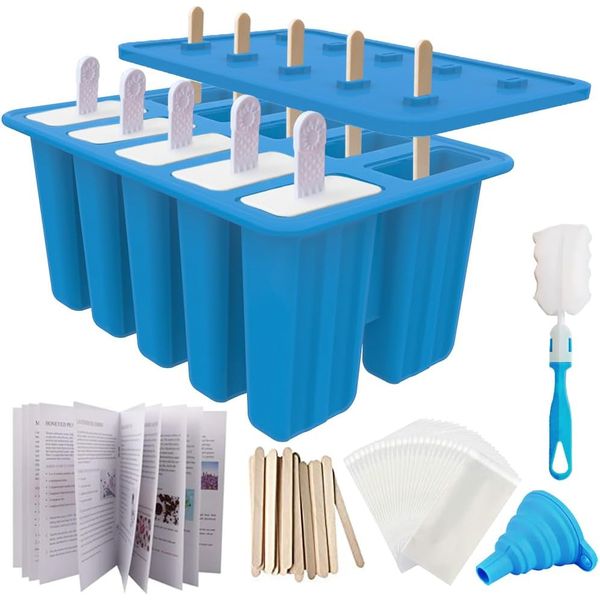 Popsicle Mold Set Silicon Ice Popsicle Maker Homemade BPA Free Easy-Release