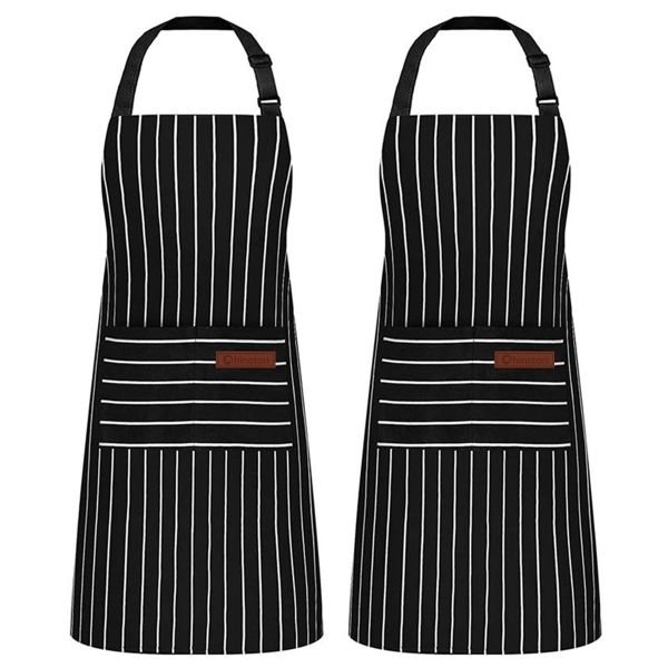 2 Pack Aprons Kitchen Neck Adjustable Bib Chef Cooking Apron for Men Women