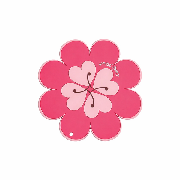 3 Pack - Bold Flower-Shaped Non-Slip Placemat - Pink