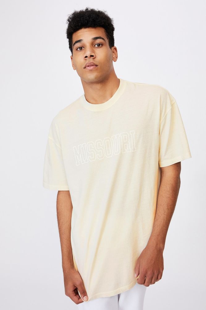 Men's Factorie Relaxed Washed T Shirt - Washed Ivory/Missouri | Shop ...