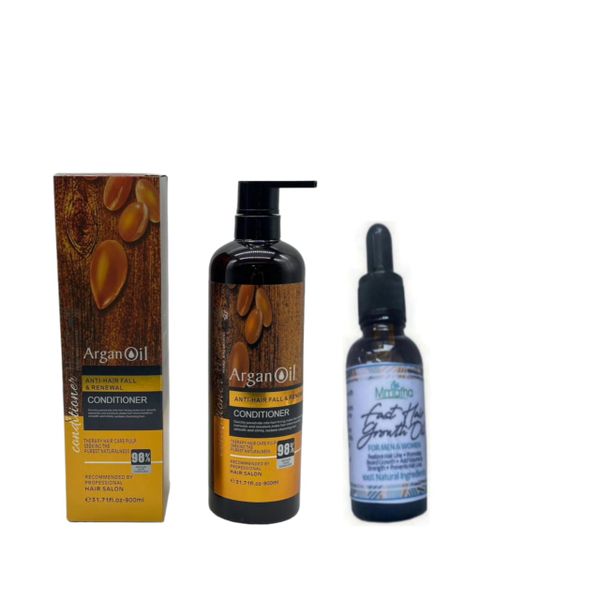 Moroccan Argan Oil Conditioner - Salon Professional 350ml&amp;Mmafha Hair Oil