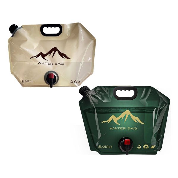 2 Piece Collapsible Water Container Bag with Spigot for Camping Water Bag
