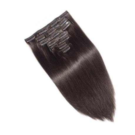 Clip-in Hair Extensions Dark Brown Colour 2 18 Inch REMY Human Hair | Buy  Online in South Africa 