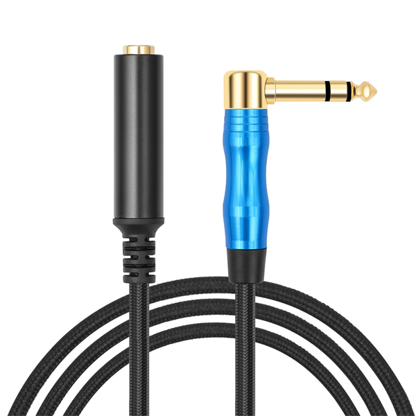 Right Angle 6.35mm TRS Stereo Male to Female Audio Cable,30cm