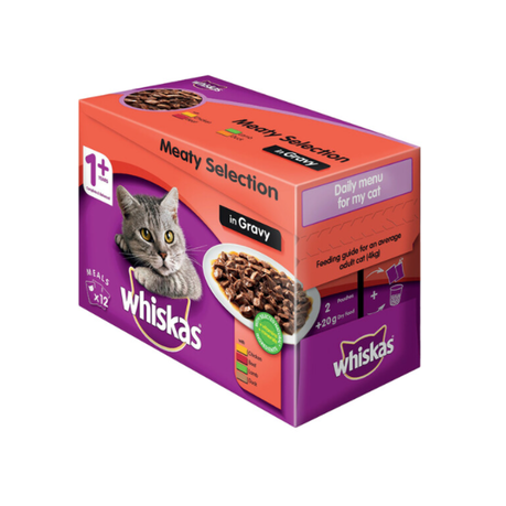 Whiskas Cat Food Multipack Pouch Meat in Gravy 48 X 85g Shop