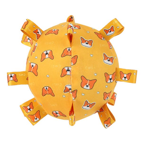 Dog Outdoor Squeaky Toy Ball - Yellow Plush