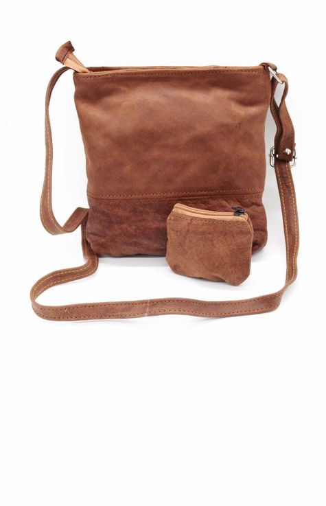 Genuine Leather Ruth Hand Bag and Coin Purse Gift Set - Brown | Shop ...