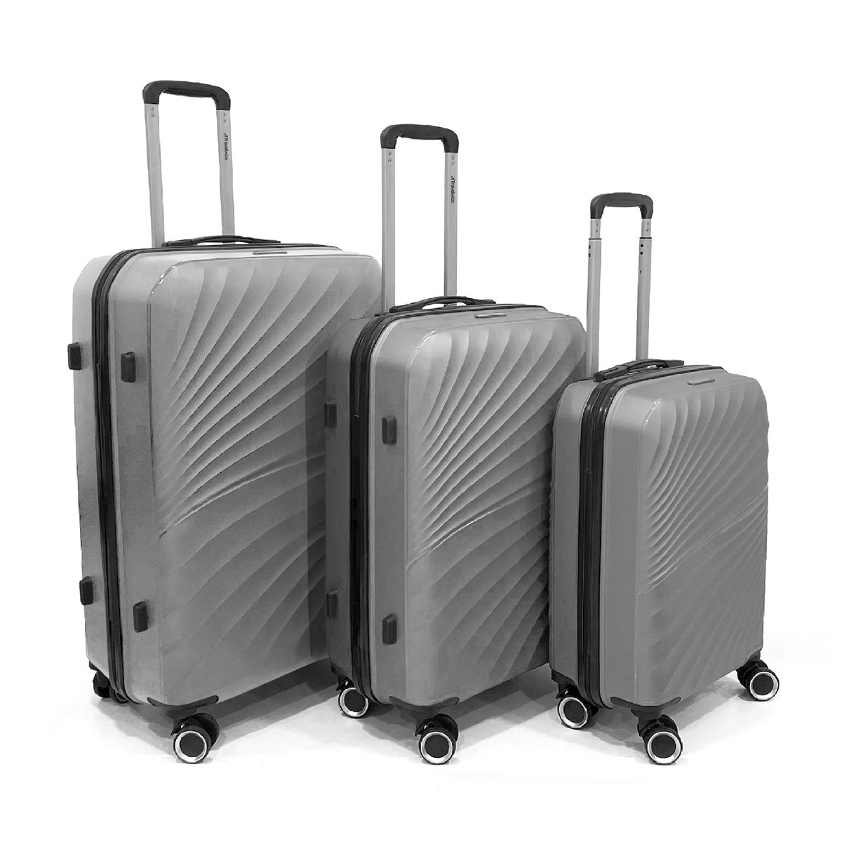 Travelwize Quartz PP Durable Hardshell 3-Piece 4-Wheel Luggage Set