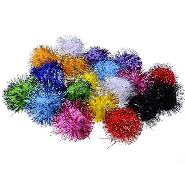 Sparkling Pom-Poms Assorted Colours