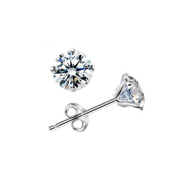 Simple Zircon Crystal Stud Earrings