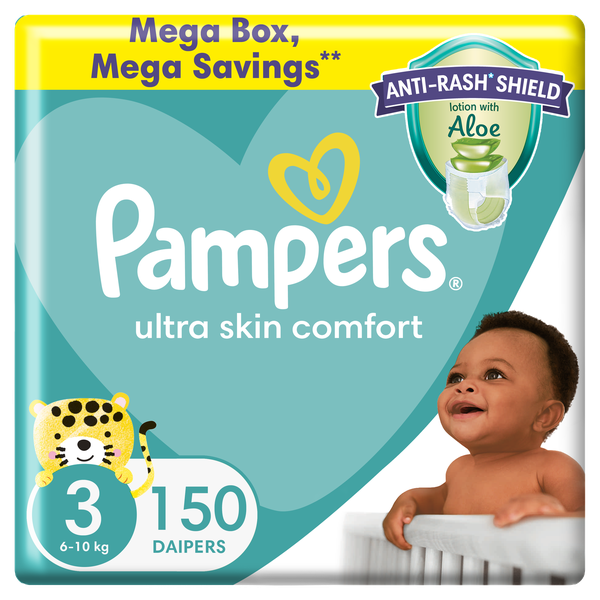 Pampers Anti-Rash Shield Taped Diaper Size 3 (6-10 kg) 150 Nappies