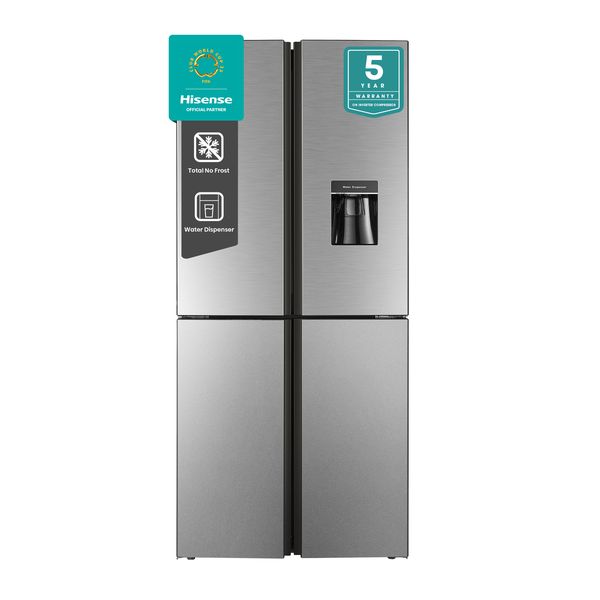 Hisense 392L No Frost 4 Door Freezer Fridge with Water Dispenser-Inox