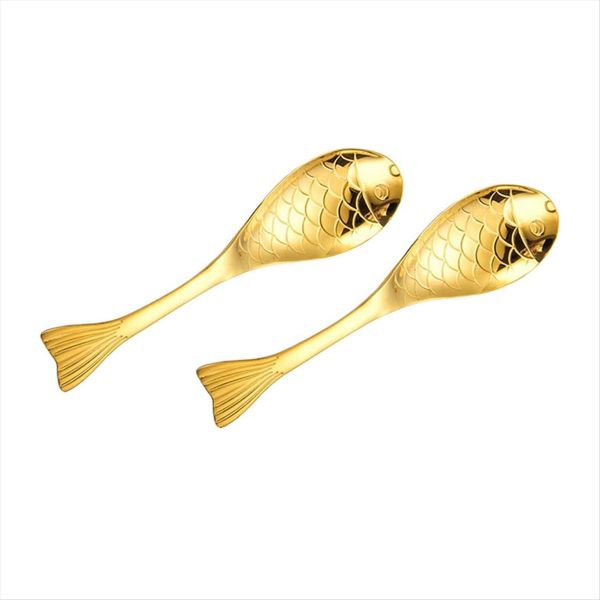 2pcs Cartoon Fish Spoon Cutlery Mini Stirring Spoons Coffee Stirring Spoon