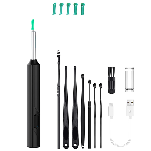 Ear Wax Removal Kit with Camera Wireless Visual Earpick with 6 Ear Spoon