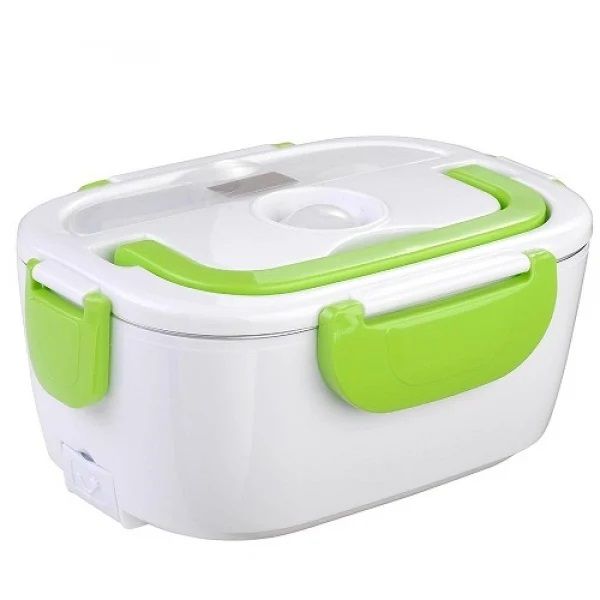 Electric Lunch Box and Food Warmer - White, Green