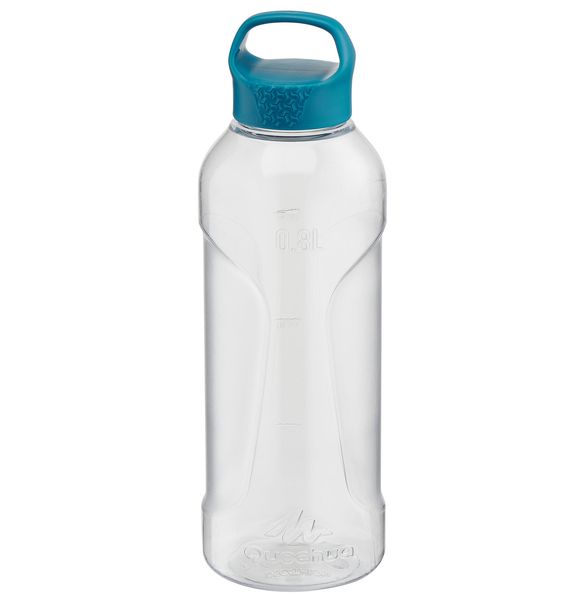 Quechua Tritan 0.8L Flask with Screw Cap for Hiking - Blue