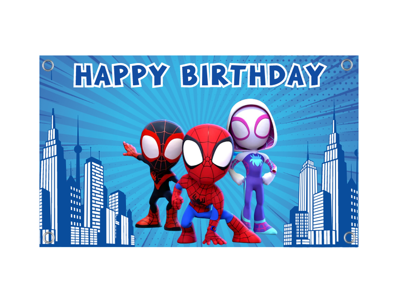 Spidey and Friends Kids Party Banner
