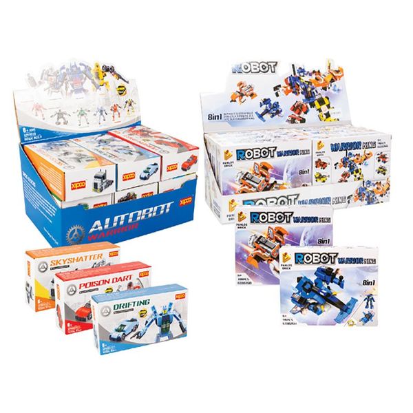 Bulk Pack x 8 Building Blocks Robot Transformers