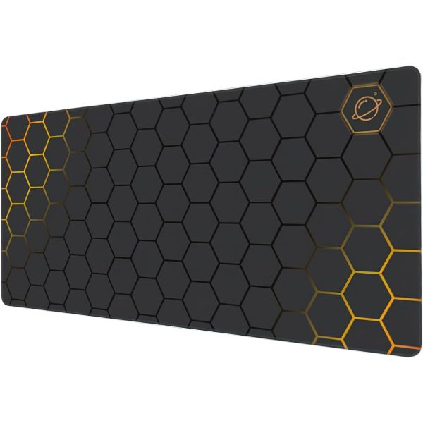 Extended Honeycomb Design Mouse Mat, Waterproof Keyboard Desk Pad - Gold