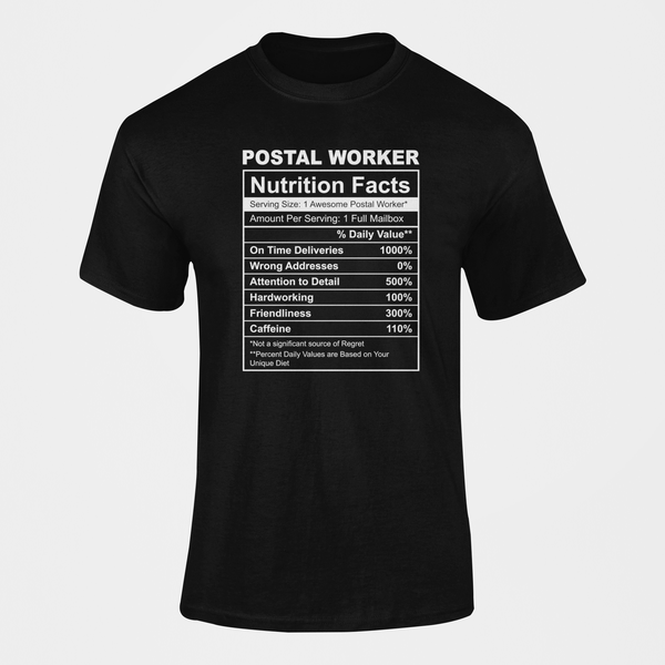 Postal Worker Nutrition Facts Custom Printed Novelty Mug